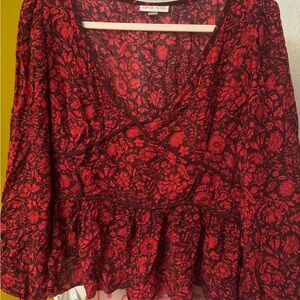 Knox Rose Burgundy Floral Blouse